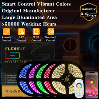 Tira de Luces LED RGBW RGB Flexible con Certificación CE y RoHS, 60, 96, 120 LED, 24 V, 12 V, Alta Densidad, Alto Brillo, RGB+Blanco Personalizado, 3000 K, 4000 K, 6000 K