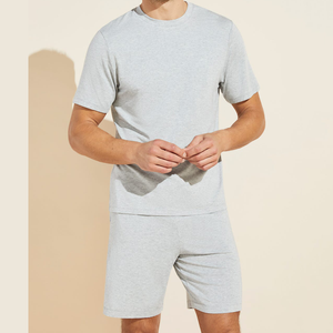 Source Factory Bamboo Cotton <strong>Men's</strong> Sleepwear Pajamas Summer <strong>Short</strong> Sleeve <strong>Shorts</strong> <strong>Set</strong> Night Wear <strong>Men</strong> Pajama <strong>Set</strong> - Product Image 6
