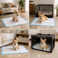 Tapis de propreté jetables en bambou et PE, écologiques, taille personnalisée, surface à absorption rapide, fond imperméable IP67, aides à l'apprentissage de la propreté pour chiens