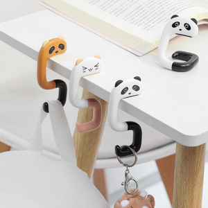 Novelty Desk Side Bag Hook Panda Pink Cat Raccoon Yellow Cat Removable Office Organizer Hook Type - Product Image 2