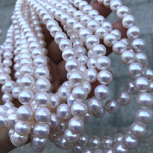 Collar de perlas de agua dulce blancas de 7-8mm 4A + hebras de calidad perlas sueltas perlas de agua dulce reales en forma de 6-12mm precio al por mayor