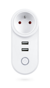 ปลั๊กอัจฉริยะ Wi-Fi 16A พร้อมพอร์ต USB คู่ป้องกันไฟกระชากใช้งานได้ - Product Image 4