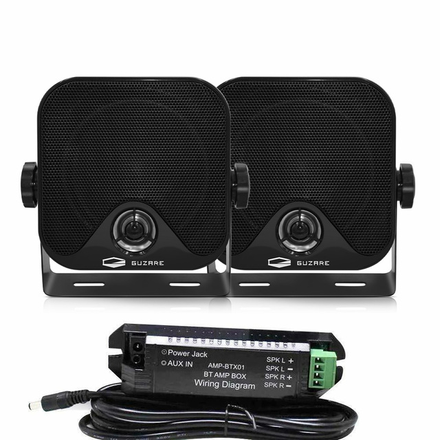 Marine Waterproof 100W 4 inch BT Box Speakers Compact Audio Stereo Sound System Speaker For Boat Golf Cart ATV UTV