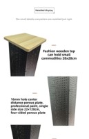 Présentoir de support de supermarché panneau perforé à quatre faces en métal léger pour réfrigérateur aimant jouet autocollant caractéristique de plancher rotatif