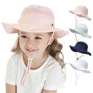 Sombreros de Pescador con Logotipo Personalizado al por Mayor, con Malla de Protección Solar, Transpirables, de Secado Rápido y Ajustables para Niños - Product Image 1