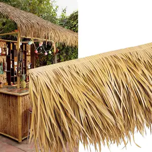 Thatched artificial plastic dry waterproof grass uv protected palm fireproof roofing tile wholesale sheet thatch roof synthetic