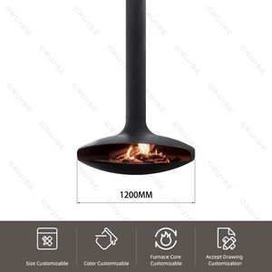 CRUISE 1200mm ahşap-yanan çekirdek bağlantısız Modern tasarım kapalı bağlantısız duvara monte odun yanan sobalar - Product Image 4