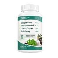 Capsules d'huile d'origan avec huile de nigelle, ail et sureau pour le soutien immunitaire, capsules d'huile d'origan avec vitamine D3