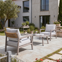 Ensemble de canapés d'extérieur Meiqi Delman deux places en alliage d'aluminium avec coussins en mousse haute densité, design moderne, résistant à la rouille et imperméable pour parc