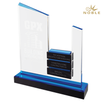 Trophée en acrylique multicouche personnalisé Noble pour la collaboration d'entreprise et les prix de reconnaissance de l'industrie de la construction