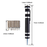Tournevis de précision 8-en-1 personnalisé en alliage d'aluminium avec embouts magnétiques, multi-outils de poche pour ordinateurs, montres et lunettes