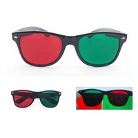 Lunettes rouge-vertes pour l'examen de la fonction visuelle, l'entraînement à la fusion, la suppression et la réduction de l'amblyopie, utilisant des lentilles à clipser