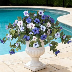 Fleurs artificielles en soie de type Morning Glory, résistantes aux UV, anti-décoloration, plantes de simulation pour la décoration intérieure et extérieure du jardin et du balcon - Product Image 3