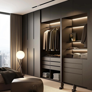 Customizable Modern Bedroom <strong>Wardrobe</strong> <strong>with</strong> <strong>Drawers</strong> <strong>and</strong> <strong>Shelves</strong> Durable Freestanding Storage Cabinet - Product Image 1
