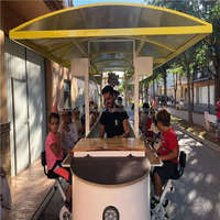 Bicicleta de Pedales Móvil Escolar de 4 Ruedas, Bicicleta de Cerveza para Grupos, Bicicleta de Paseo para Niños, Bicicleta de Pedales para Fiestas, de España