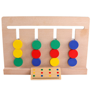 <span class=keywords><strong>Jeu</strong></span> de <span class=keywords><strong>logique</strong></span> de fruits à quatre couleurs / 0.3 Double face à double usage, en bois, Montessori, aides pédagogiques pour l'éveil, pour les enfants de 0 à 7 ans - Product Image 3
