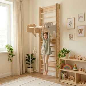Échelle murale Koala Design, style échelle suédoise, gain de place, structure d'escalade intérieure, salle de sport à domicile avec barre de traction - Product Image 4