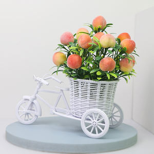 Grosir karangan bunga buatan sutra peony plastik bunga pernikahan keluarga murah dekorasi sepeda buah Natal - Product Image 5