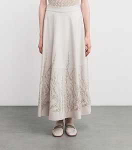 กระโปรงหนังทรงเอไลน์ปักลายสไตล์วินเทจสำหรับสตรีฤดูใบไม้ผลิและฤดูร้อน2026ตามสั่ง - Product Image 1