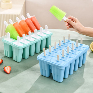 แม่พิมพ์ไอศกรีมทำเองสำหรับเด็ก แม่พิมพ์ซิลิโคนแบบแท่ง ทำไอศกรีมที่บ้าน อุปกรณ์ทำไอศกรีมแท่ง กล่องทำไอติมแท่ง - Product Image 1