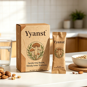 Café Instantáneo 1 en 1 con Extracto Natural de Plantas de Champiñones, 10g*20 Sobres, Caja de Papel Kraft, Bebida de Café Arábica Puro en Polvo - Product Image 2