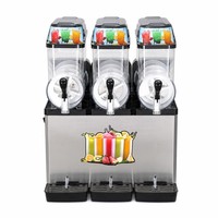 Machine à slush commerciale à trois réservoirs, multi-saveurs, en acier inoxydable, 36L, pour supermarché