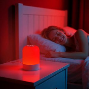 <span class=keywords><strong>Lampe</strong></span> d'aide au sommeil à lumière rouge 670nm LED ABS à intensité réglable pour le soulagement du stress, la relaxation, les voyages, la méditation et le yoga - Product Image 6