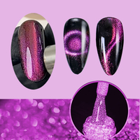 Vernis à ongles gel magnétique 5D effet œil de chat pour nail art - Gel UV non toxique en flacon, idéal pour le DIY