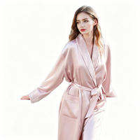 Robes de bain en satin pour femmes, robes en soie 100% brodées sur mesure, vêtements de nuit en satin pour femmes