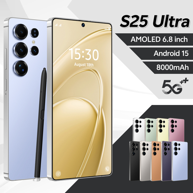 Wholesale S25 Ultra LTE Smartphone 6.8inch HD Display Deca Core CPU Phone Android 15 Mobile Phones