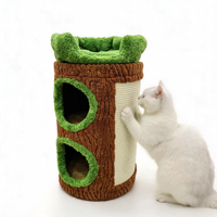 En gros, Grande Tour d'escalade pour chat de luxe classique, pliable, 4+ niveaux, avec griffoir en sisal et niche en écorce naturelle, pour intérieur