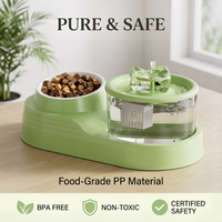 Fontaine à eau et gamelle automatiques 2-en-1 pour chat, ultra silencieuses, avec système de filtration, sans BPA