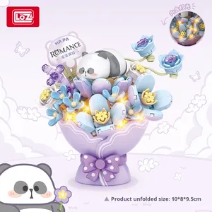 <span class=keywords><strong>Loz</strong></span> juegos de bloques de construcción DIY dibujos animados Panda ramo de flores ladrillos de construcción ensamblados modelo educativo juguetes novedad regalos presentes - Product Image 4