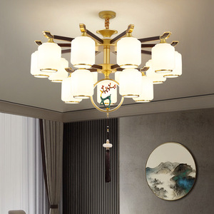 New Chinese Style Chandelier Multi Head <b>Led</b> <b>Light</b> For Living Room Dining Room Bedroom Home Use Solid Wood And Iron Art Design - Product Image 2