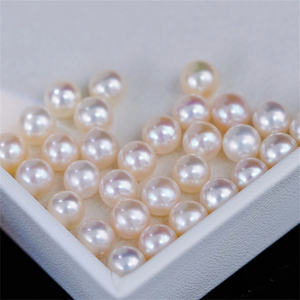 ไข่มุกน้ำจืดไข่มุกธรรมชาติสีขาวผิวเรียบ7-7.5มม. การทำเครื่องประดับแวววาวที่แข็งแกร่ง - Product Image 2