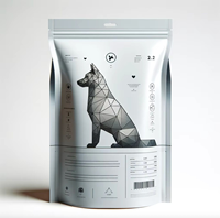 Emballage imprimé pour friandises pour chats et chiens, sachet vertical, fermeture éclair refermable thermoscellée, matériau BOPP