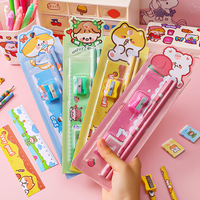 Ensemble de 5 crayons écologiques de style animal mignon, logo personnalisé, boîte cadeau, huit couleurs, fournitures scolaires, cadeau pour enfants