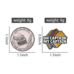Pin de Esmalte con la Frase 'Oh Captain My Captain', Inspirado en la Película de Comedia, Broche para Chicos, Insignia de Solapa, Joyería de Moda al por Mayor - Product Image 6