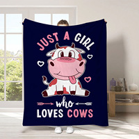 Couverture en flanelle à imprimé vache noir et blanc, couverture de sieste respirante et douce pour la peau, pour la maison, le bureau, la sieste, taille personnalisée