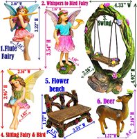 Miniature Fée Figurines de Jardin avec Accessoires Balançoire Lot de 6 pièces