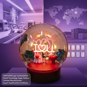 Lámpara LED de Bola de Cristal Romántica de Espectro Completo, Adorno de Neón con la Frase I LOVE YOU, Decoración de Mesa para Aniversario de Bodas, San Valentín - Product Image 1