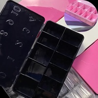Boîte à ongles vide en plastique numérotée personnalisée, Transparent, noir, rose