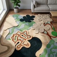 Tapis de salon en laine tufté à la machine, design personnalisé, écologique, antidérapant, couleur unie, moderne, à poils moyens épais