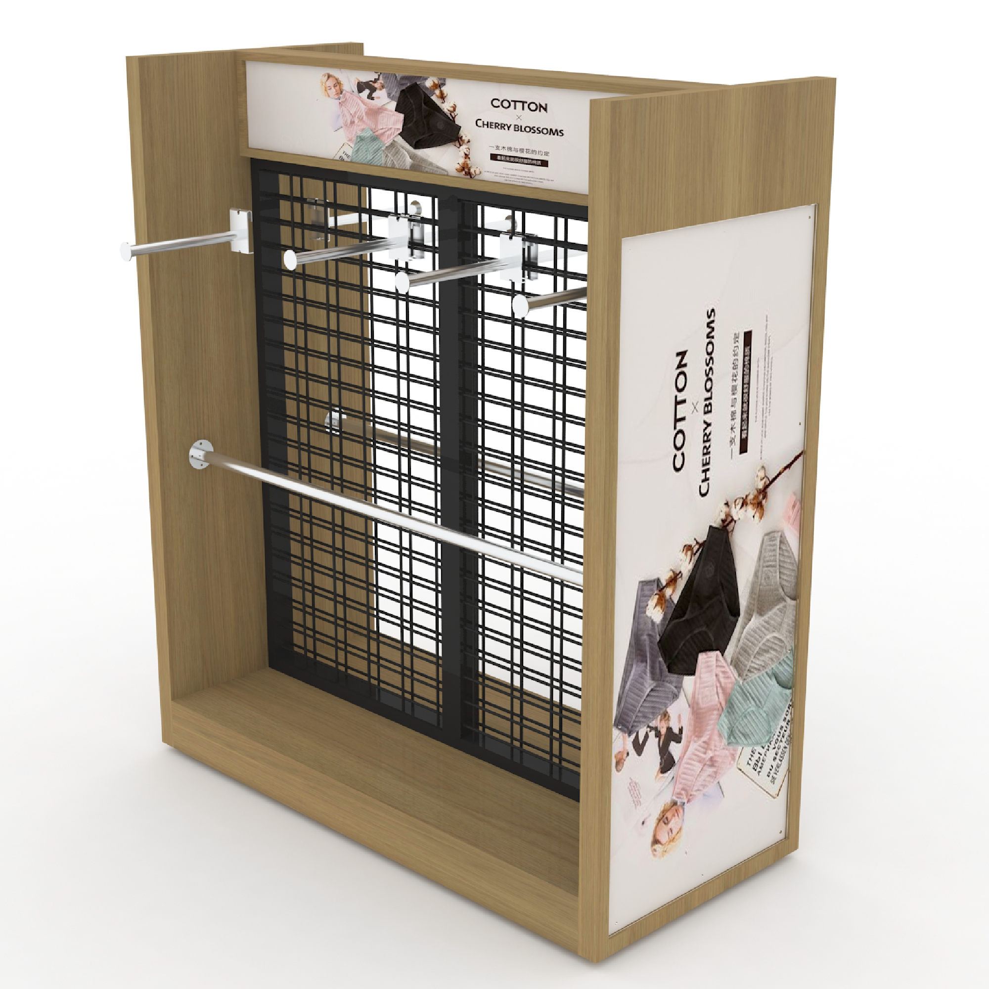 Customizable Wood Display Frame Clothes Shop Can Wholesale Wooden Hook Display Frame Display Underwear — view 5