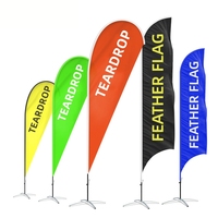 Drapeau publicitaire personnalisé en polyester à plumes – Bannière promotionnelle extérieure sur pied avec logo et texte sur mesure