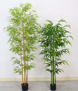 Planta de Bambú Artificial al por Mayor, Decoración Navideña y de Acción de Gracias para el Hogar, Hojas de Seda Verdes, Alta Simulación, Tacto Natural - Product Image 6