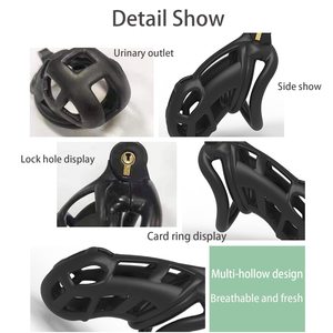 Fetiş Seks Ürünleri Erkek Bekaret Kafesi Anti-Mastürbasyon Kilidi %100 Su Geçirmez Ergonomik Tasarım Yetişkin Seks Oyuncağı Erkekler için - Product Image 5