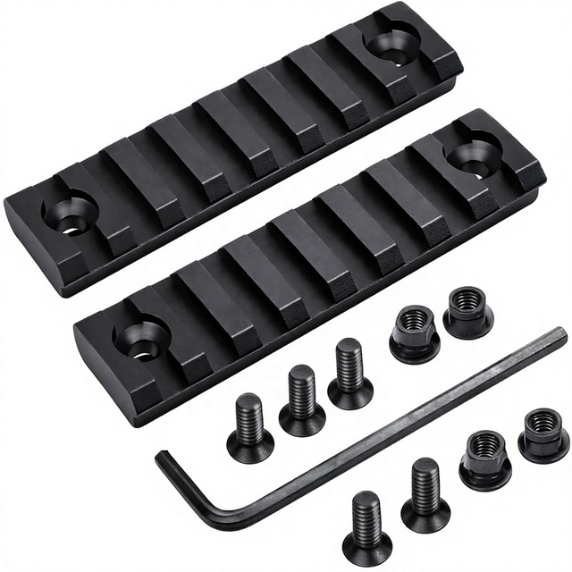 Aluminum 7-Slot Keymood Picainny/Wever Mount | Black Matte 2-Piece Set