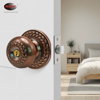 Serrure de porte cylindrique en acier inoxydable, cylindre en alliage de zinc, clé en fer/laiton, installation facile, entraxe 60 mm, intérieur
