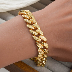 vintage wide swirling textured <b>solid</b> real <b>gold</b> polished sturdy elegant homme unisex factory premium bracelets - Product Image 2